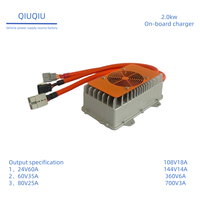 Chargeur embarqué haute efficacité 2 kW, charge rapide, tension de sortie 72 V stable, IP67 pour véhicules électriques et bateaux électriques