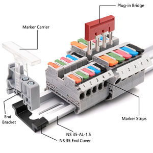 Connecteur de câble à ressort sans pression à branchement rapide série KV, bornier de montage sur rail DIN pour panneau électrique - Product Image 4