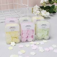 Portable jetable parfumé bain tranche moussant papier confettis glisser flocons confettis glisser flocons pour voyage Mini main feuille de savon