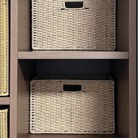 Organisateur de placard tissé naturel panier en corde de papier pliable décor à la maison carré avec poignée de panier pratique
