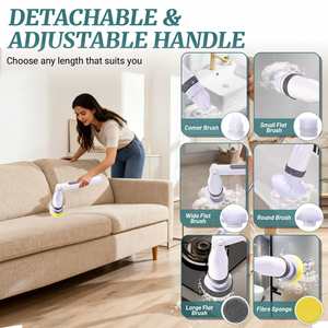Cepillo de Limpieza Eléctrico 2025, Gran Venta, IPX7, Inalámbrico, Giratorio, con Mango de Aluminio Ajustable, para Limpieza del Hogar y Baño - Product Image 5