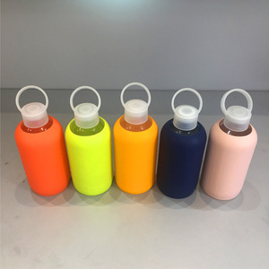 Silicone Glass Water Bottle 500ml Heat Resistant Non Slip Sleeve Travel Unisex - Product Image 2