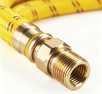 Tuyau de gaz tressé en nylon en acier inoxydable 304, filetage mâle NPT NTC 3561 SGS 3/8" DN, flexible pour GPL et propane