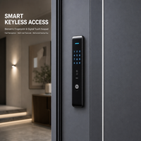 Porte d'entrée commerciale en aluminium pour projets d'appartements et d'hôtels, porte de sécurité résidentielle, isolation thermique