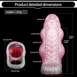 YOCY Fantasy Doppel knoten Penis hülle Silikon Wolf Dildo Penis Abdeckung mit Samen bläschen Hahn Ver größerer Wieder verwendbares Kondom für den Menschen - Product Image 6