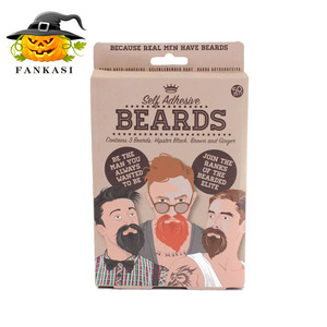 Barbas Autoadhesivas Fankasi, 3 Piezas, Barba Falsa Negra, Marrón y Ruiva, Accesorios de Disfraces para Halloween, Carnaval y Fiestas - Product Image 1