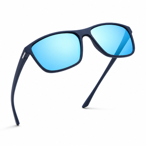 Lunettes de soleil vintage rectangulaires bleues pour hommes, protection UV400, idéales pour le cyclisme, la randonnée en montagne et les sports – Vente en gros - Product Image 2