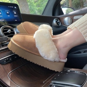 Women Ladies Winter Platform Thick Sole Cow <strong>Leather</strong> Sheep Fleece Classic Fashion Ankle <strong>Flat</strong> Slipper Snow <strong>Boot</strong> - Product Image 6