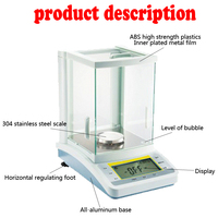 Balance analytique numérique de laboratoire 100g 0,1mg avec écran de protection en verre RS232C pour l'enseignement de la chimie scolaire