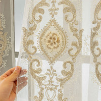 Rideaux occultants brodés à la française, motif floral 3D damassé argenté, pour salon et chambre, vente en gros, sur mesure