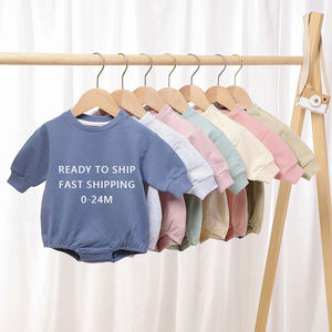 100% 코튼 솔리드 스웨터 소매 아기 거품 장난 꾸러기 어린이 대형 아기 장난 꾸러기 - Product Image 1