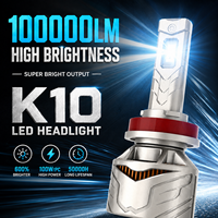 Ampoule de phare LED pour voiture SFIDA K10, Plug and Play, 100W, puce 3570, étanche, refroidissement par ventilateur, pour feux antibrouillard, phare de voiture