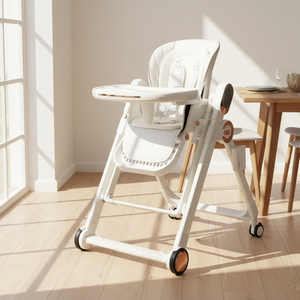 Chaise haute 3-en-1, design ergonomique, roues universelles silencieuses, hauteur réglable en 6 positions, ceinture de sécurité élargie et renforcée - Product Image 1