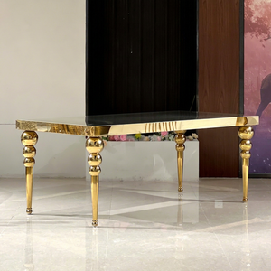 Mesa de Comedor de Lujo de Estilo Italiano Moderno, de Acero Inoxidable Dorado, Personalizada, para Uso en el Hogar y Hoteles, Muebles de Comedor - Product Image 1