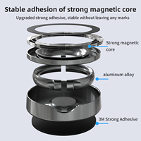 Support mobile réglable en alliage multi-pliant à rotation 360° avec logo personnalisé, ventouse en silicone et support magnétique stable pour bureau