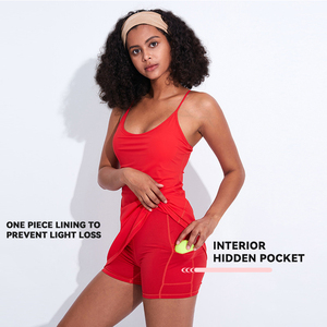 Vestido de baile para mujer, faldas de tenis y voleibol con pantalones cortos, conjunto de Yoga de una pieza con cuello Halter, superventas de Amazon - Product Image 2