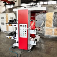 Machine d'impression flexographique 2 couleurs pour sacs non tissés en film plastique, machine d'impression durable en polyéthylène de type pont varié