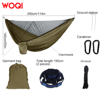 WOQI Hamac de camping double léger Hamacs à balançoire portables pour randonnée intérieure et extérieure