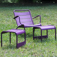 Canapé inclinable d'extérieur moderne en fer – Durable et imperméable, 1 place, pour mobilier d'extérieur, hôtels, piscines, terrasses et gîtes