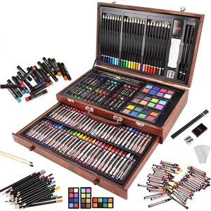 ชุดศิลปะไม้ 140 ชิ้น อุปกรณ์วาดภาพสำหรับเด็ก กล่องของขวัญพร้อมดินสอ สีเทียน สี แปรง ชุดวาดภาพ - Product Image 1
