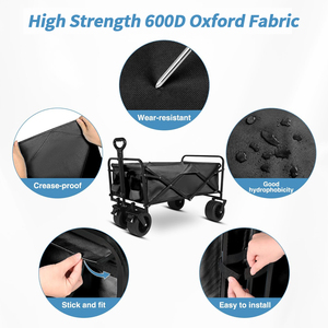 Chariot utilitaire pliable, capacité de 220 lb, chariot de plage et de parc robuste pour l'extérieur avec table pour le <span class=keywords><strong>jardin</strong></span>, le camping, les sports et les courses - Product Image 5