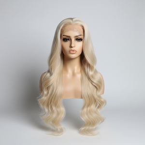 Peluca de Cabello Humano Virgen Liso Largo Transparente HD 360 con Encaje Frontal sin Pegamento para Venta al por Mayor, Rubia - Product Image 1