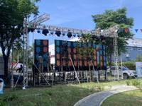 Die-casting Magnesium/aluminium luar ruangan tahan air sewa/tampilan LED tetap layar 640x640mm instalasi mudah kabinet kosong