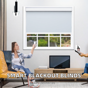 Latest Motorized Blackout Bluetooth Built-In External Solar Windows Blinds Compatible Alexa Electric <b>Remote</b> <b>Control</b> Roller - Product Image 2