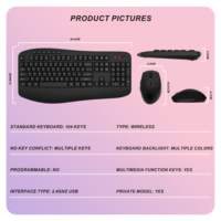 Ompact 345 rrgonomic usussian reless ireless Board Ouse omombo 2,4G reless ireless eyboard y Ouse et para APC aptop