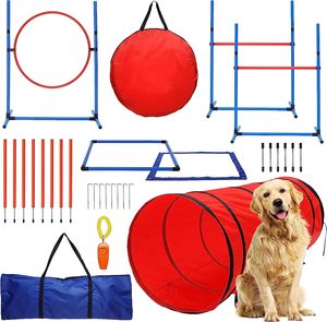 Equipo de Entrenamiento de Agilidad para Perros, Kit de Iniciación para Pista de Obstáculos Interior y Exterior, Logotipo Personalizado, Entrena a tu Perro, Azul - Product Image 1