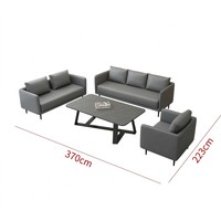 Sofá Casual de Cuero Clásico Moderno para Sala de Estar y Oficina en Casa, Muebles de Oficina Comerciales