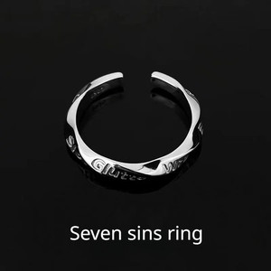 Anello Creativo I Sette Peccati Capitali con Apertura a Spirale per Uomo, Anelli Singoli Personalizzati, Gioielli, Regali Maschili - Product Image 2