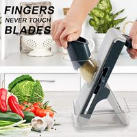 Mandoline en acier réglable Trancheuse Safe Handheld Kitchen Food Cutter avec multi-lames pour coupe-légumes et légumes Julienne