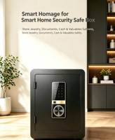Caja Fuerte Inteligente con Huella Dactilar, Contraseña Digital, Gabinete de Seguridad Antirrobo, Armario Oculto para Guardar Objetos de Valor en Casa u Oficina, D-45FS