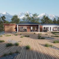 Villa en bois préfabriquée moderne, maison de luxe à 4 chambres, maison résidentielle à un étage, maison de style chinois