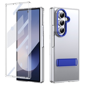 เคสโทรศัพท์ใสแฟชั่นบางเฉียบสำหรับ Samsung Z Fold 8 7 6 5 4 3 พร้อมแถบรองรับ ป้องกันหน้าจอ ป้องกันการกระแทก ฝาหลังแข็ง - Product Image 1