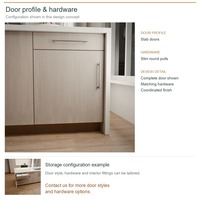 Meubles de cuisine sur mesure en stratifié avec îlot, design contemporain, armoires et tiroirs en panneaux mélaminés