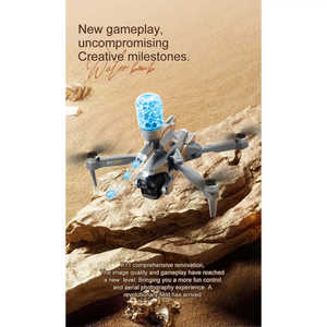 Photographie aérienne 4K haute définition avec drone à bombe à eau télécommandé quadrirotor sans balais sans pilote avec trois lentilles - Product Image 3