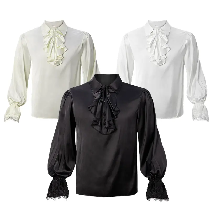 Costumi di Halloween vichinghi medievali camicie Casual autunnali Steampunk Cosplay fasciatura manica lunga camicia arruffata camicetta gotica top