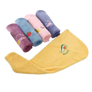 China Wholesale Absorbent Shower Bath Spa Satin Silk Waffle Microfiber Hair Drying Towel Turban Wrap with Button