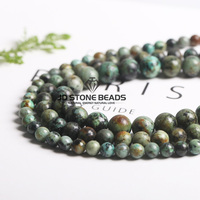 JD 4 6 8 10 12mm facettes givre mat naturel vert afrique Turquoises pierre ronde perles entretoises en vrac pour la fabrication de bijoux
