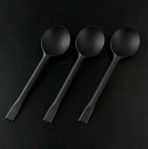 Cuillères jetables en polypropylène noir <span class=keywords><strong>de</strong></span> <span class=keywords><strong>qualité</strong></span> alimentaire, écologiques, emballées individuellement, <span class=keywords><strong>vaisselle</strong></span> personnalisée en vrac - Product Image 6