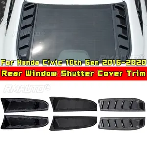 Kit carrosserie noir brillant style sport pour Honda Civic 10ème génération 2016-2020, couvre-volets latéraux arrière, accessoires de voiture - Product Image 1