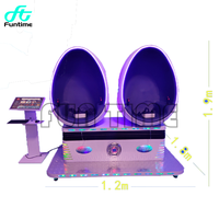 Jeux d'arcade FunTime 2 Seat Egg 9D Amusement Ride 360 VR Cinéma Mouvement Simulateur de réalité virtuelle Machine de jeu de tir
