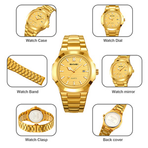 Reloj cronógrafo redondo para hombre, reloj de pulsera de lujo de acero inoxidable, reloj de cuarzo resistente al agua 30M - Product Image 2