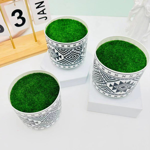 Pot rond en plastique imprimé Paulon 8,5 cm, motif géométrique, pour la décoration de plantes d'intérieur et d'extérieur - Product Image 2