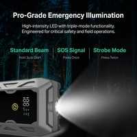 Démarreur de voiture portable 3000A 12V, booster de batterie, power bank, charge rapide PD QC3.0, lumière LED pour tous les moteurs essence et diesel