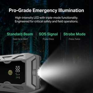 Démarreur de <span class=keywords><strong>voiture</strong></span> 3000A 12V, booster de <span class=keywords><strong>batterie</strong></span> portable, chargeur rapide QC3.0, lumière LED pour tous les moteurs <span class=keywords><strong>essence</strong></span> et <span class=keywords><strong>diesel</strong></span>, universel - Product Image 4