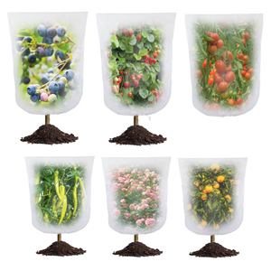 Filet anti-oiseaux pour myrtilles, légumes, arbres fruitiers – Lot de 6 barrières de jardin anti-parasites avec cordon de serrage en PE, anti-UV - Product Image 1