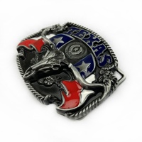 Boucle de ceinture rétro décontractée Langming 02602, logo personnalisé imprimé en 3D, alliage de zinc, cuir de vache du Texas, style western, luxe
